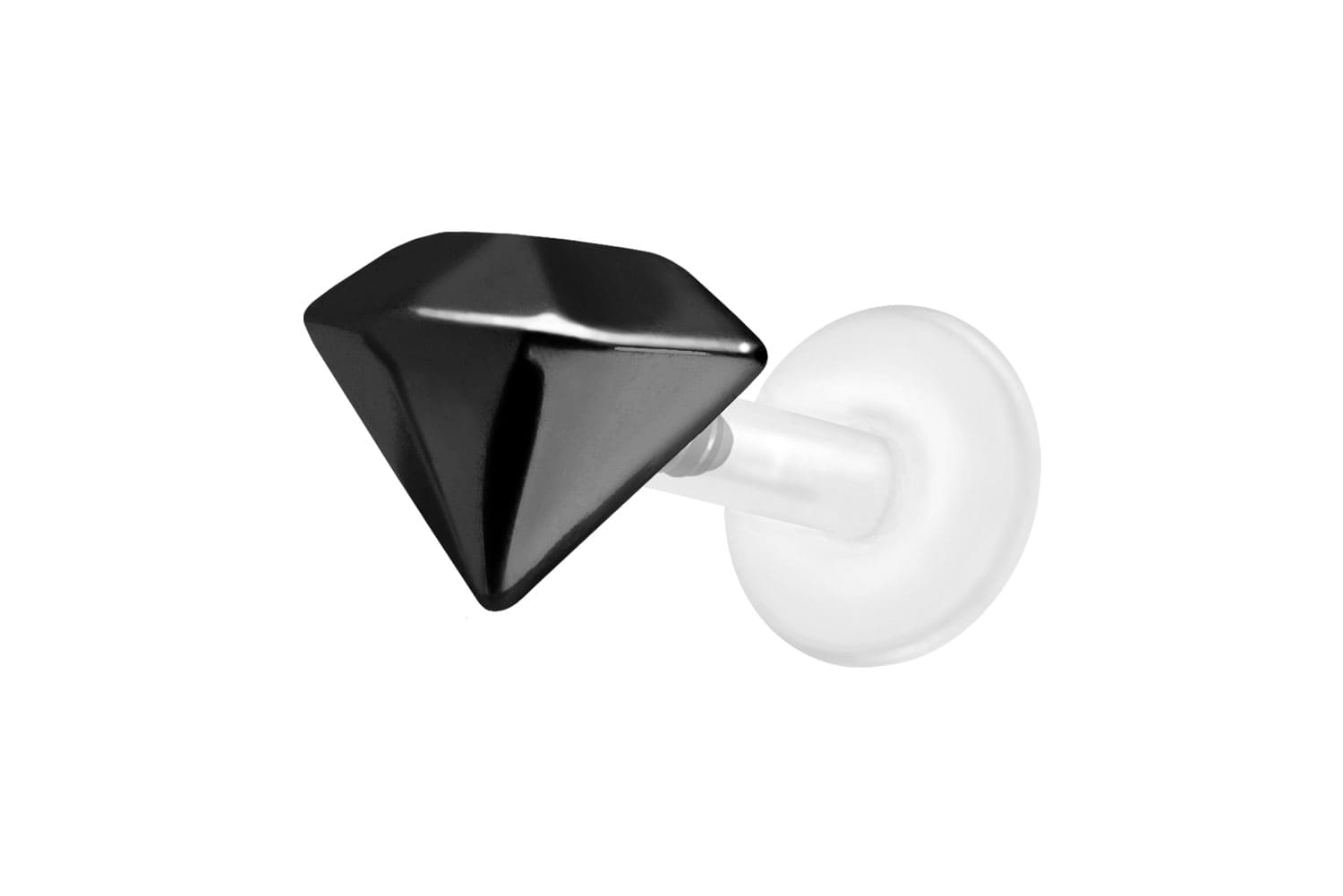 PTFE Labret Piercing mit Innengewinde + Titan-Aufsatz DIAMANT